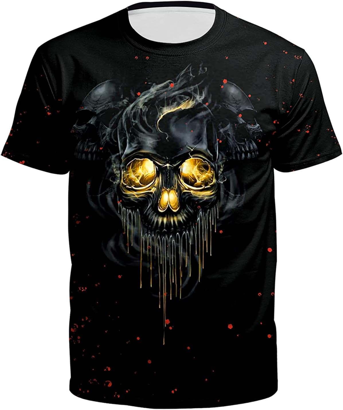 Eciodci Men's Halloween T-Shirts 3D Skull Print Short Sleeve T-Shirt Casual Round Neck Novelty Street Fashion Shirts - Image 7