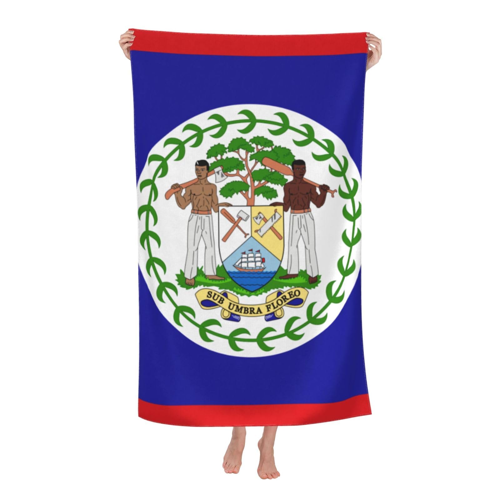 LSRCPD Beach Towel Belize Flag Sign Microfiber Beach Towels Blanket Oversized Tropical Big Extra Large XL Pool Towels Quick Dry Sandproof for Women Girls Kids