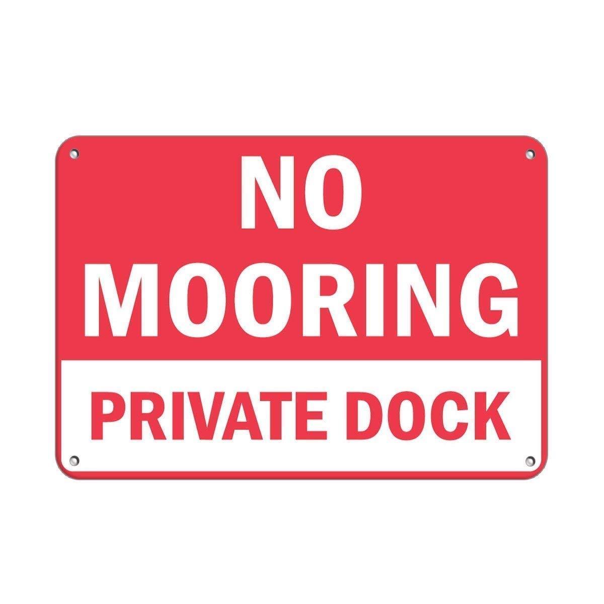 Aluminum Marina Activity Restriction Sign, No Mooring Private Dock Park Garage Yard Decor, Indoor Outdoor Wall Decor, 12x8 Inches