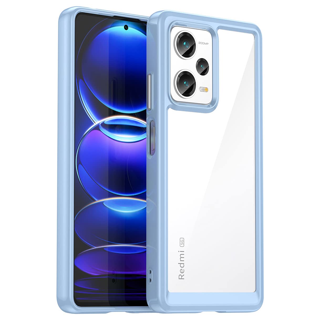 HAOYE Cover per Xiaomi Redmi Note 12 Pro+ (Plus), Custodia in Vetro di Marmo, Vetro Temperato Antigraffio Back Cover + Bordo in Silicone Morbido TPU Protettiva Case(5