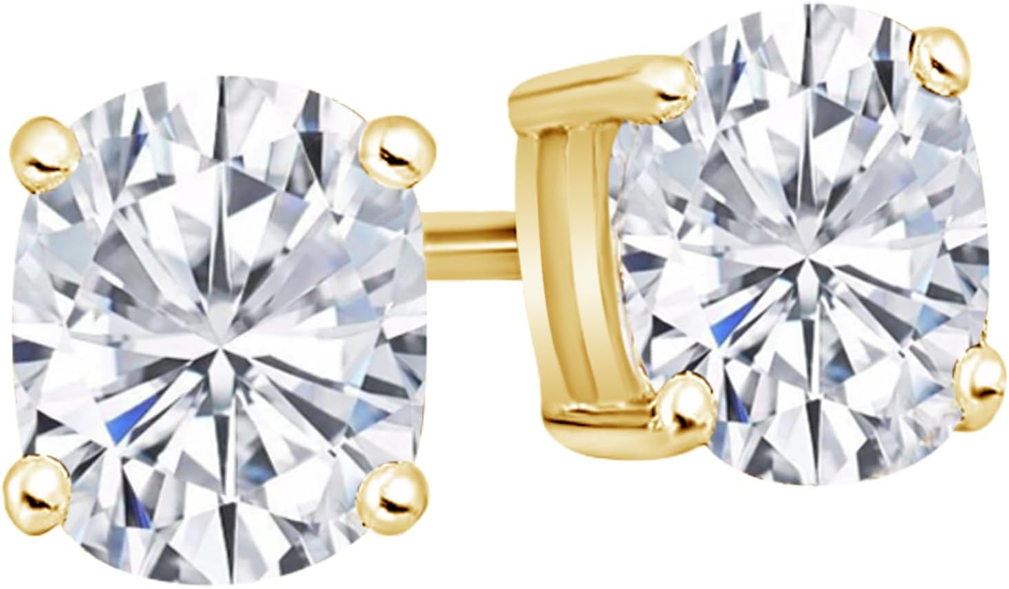 Houston Diamond District IGI Certified LAB GROWN Diamond Stud Earrings for women 4 Prong Push Back (E/F Color VS2/SI1 CLARITY)