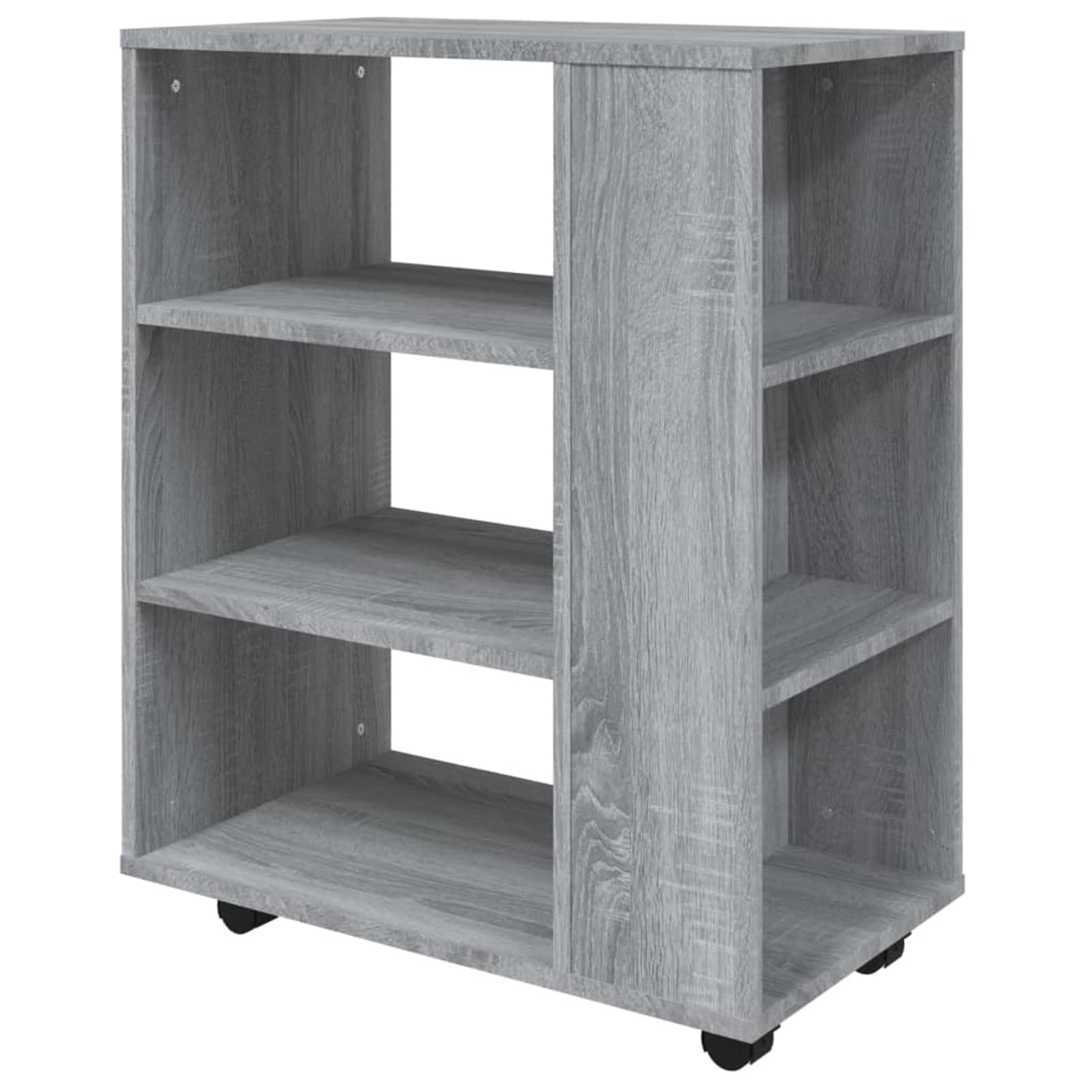 Armadietto con Ruote Grigio Sonoma 60x35x75cm Legno Multistrato,Carrello Porta Stampante, Mobiletto con Ruote, Supporto per Stampante in Legno, Classificatore per Documenti per Studio, Uffici