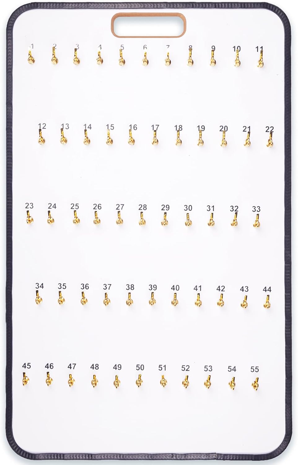 Key Board Rack Wall Mount with Self Closing Hooks - 55 Hooks | Garage Key Organizer with Spring-Lock Hooks Set, Car Dealership Hotel Office Key Storage Cabinet (1 Pack)