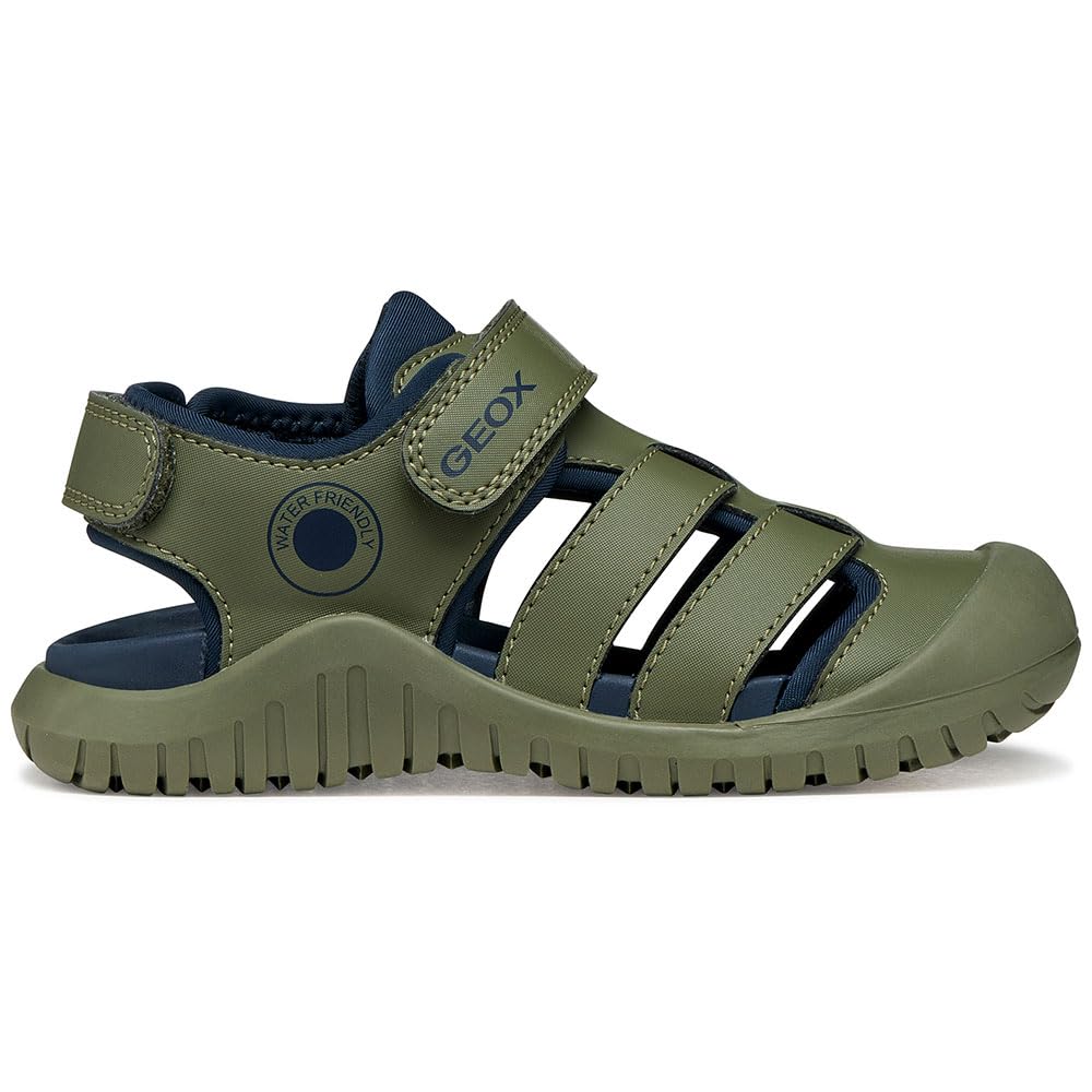 Geox J S. FUSBETTO PRO BO Sandal, SAGE/Navy, 25 EU
