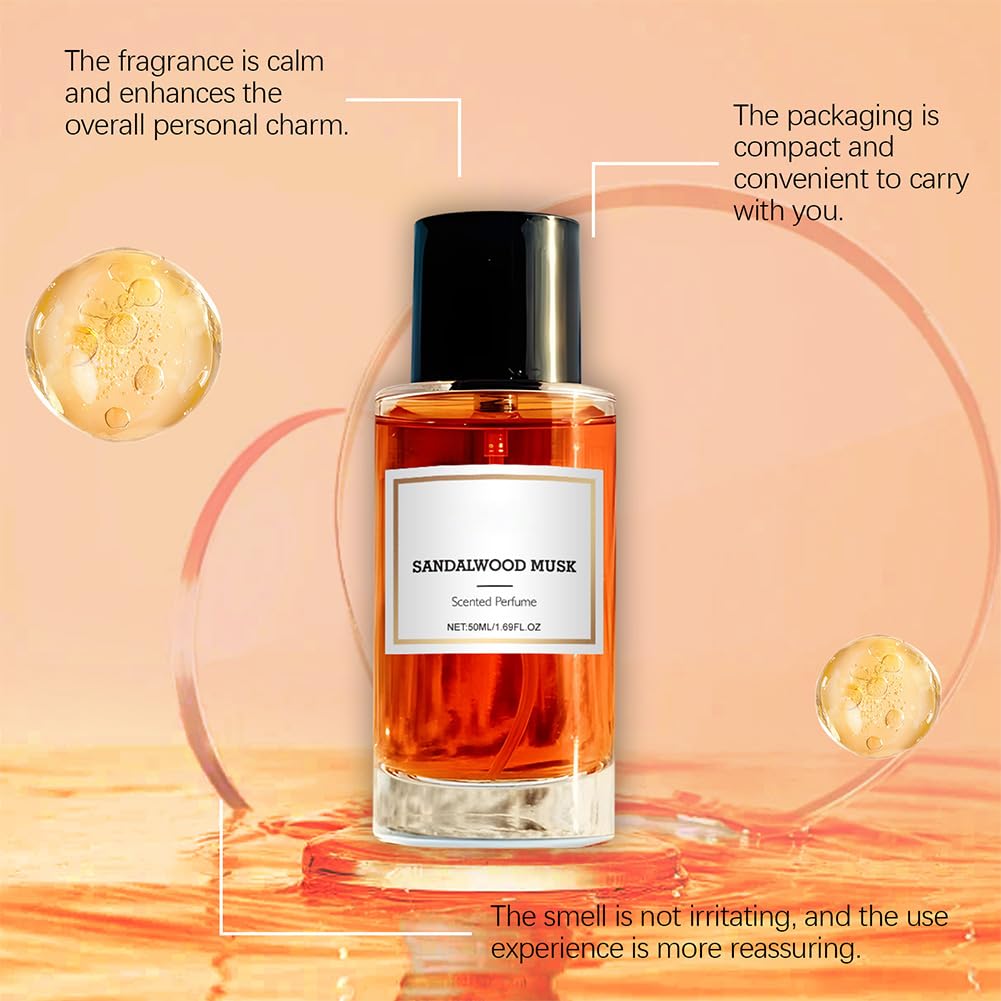 Sandal Musk Parfüm von Long Lasting Sandelwood Musk Duft für Damen und Herren Elegantes Körperspray