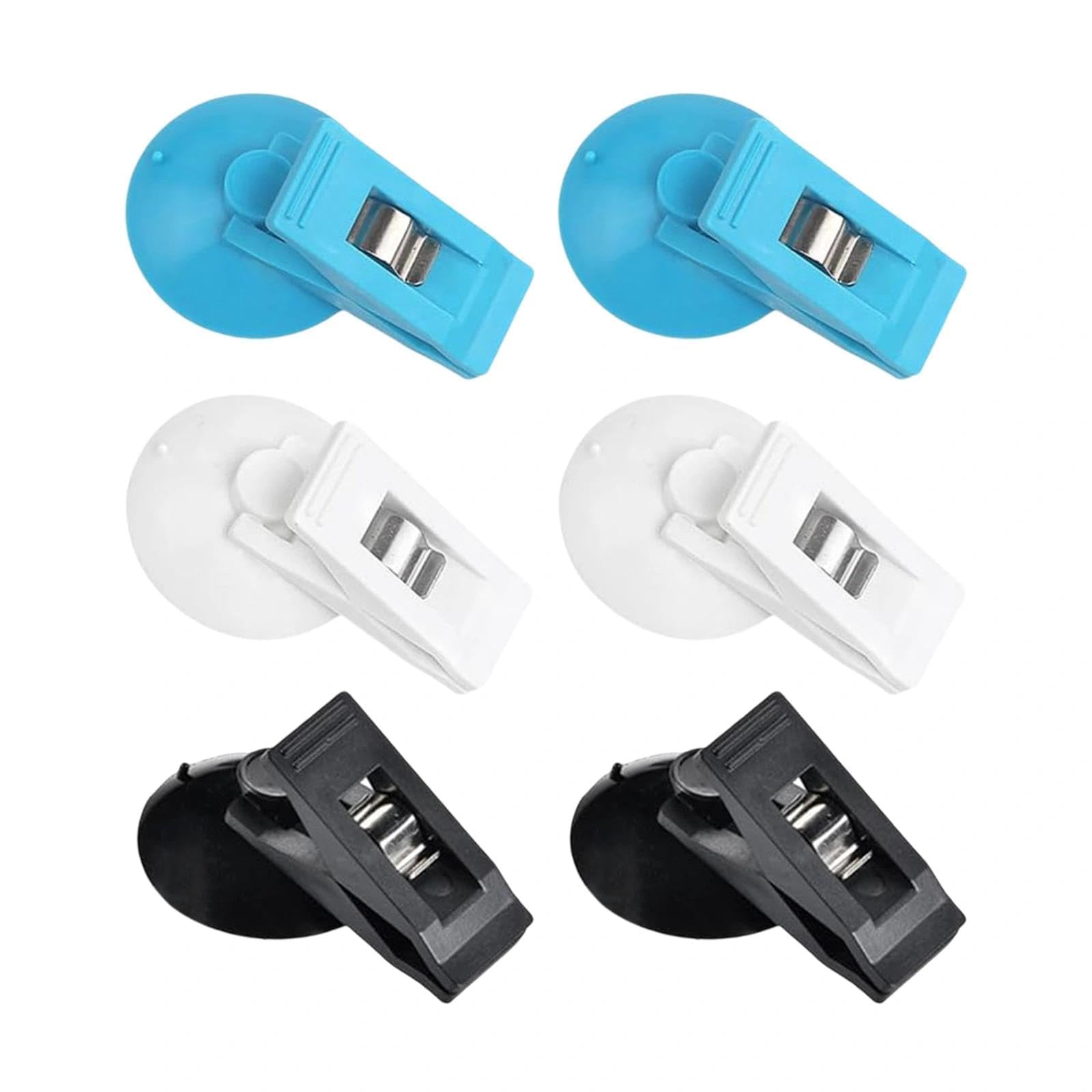 Livawnd 6 Pack Suction Cup Clips, ABS PVC Round Sign Holder Clips, No Drilling Adhesive Memo Holders for Fridge, Aquarium, Bathroom, Kitchen, Office & Retail Display