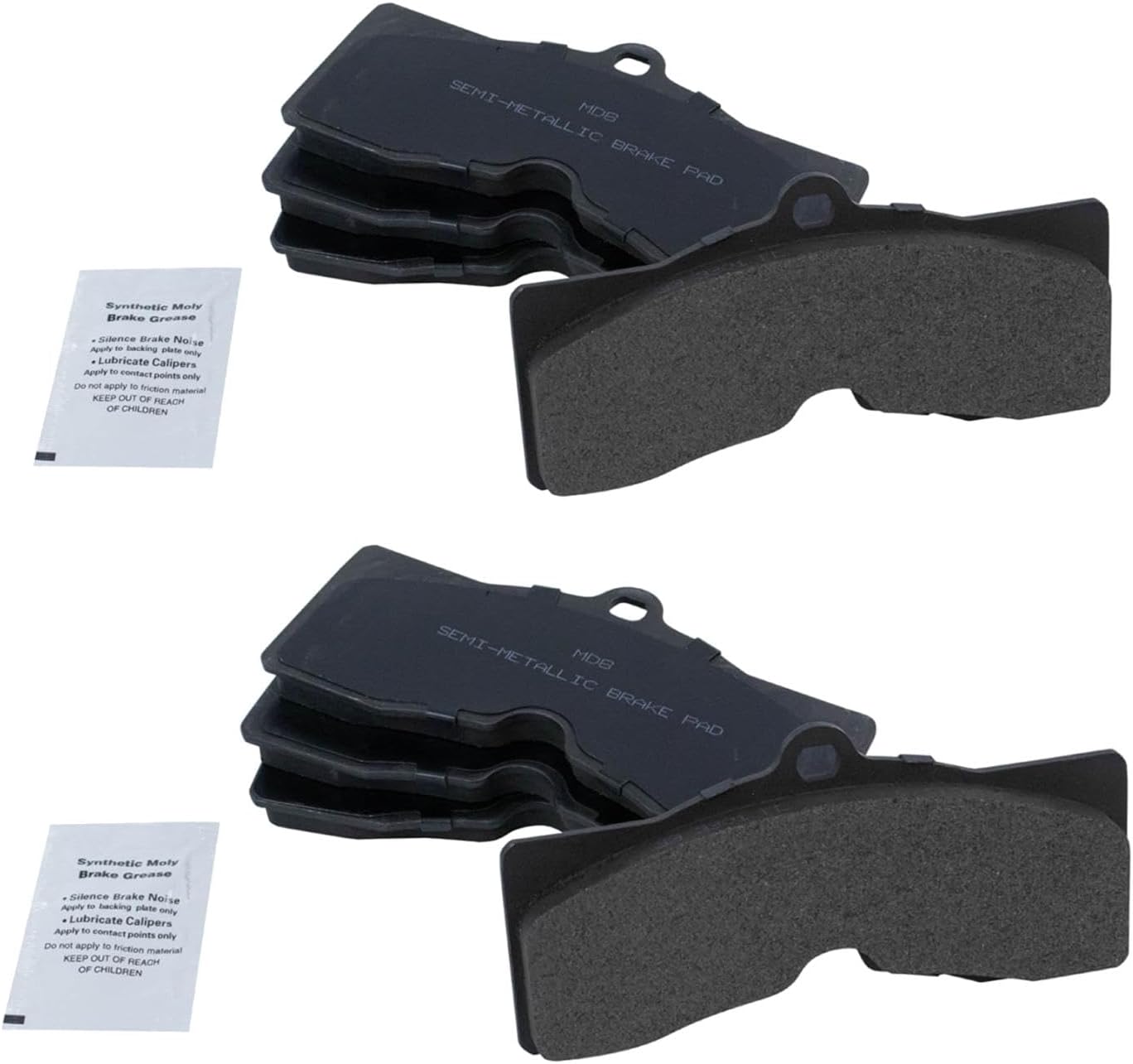 TRQ Front and Rear Brake Pad Set Semi Metallic Compatible with 1965-1982 Chevrolet Corvette