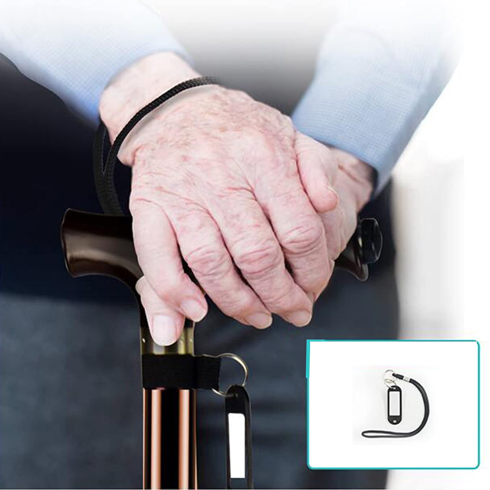 Altura Ajustable de bastón de bastón de Caminata marrón, bastón de Caminata Extensible no Plegable, Bastones con Mango ergonómico y Correa de muñeca, Base Antideslizante