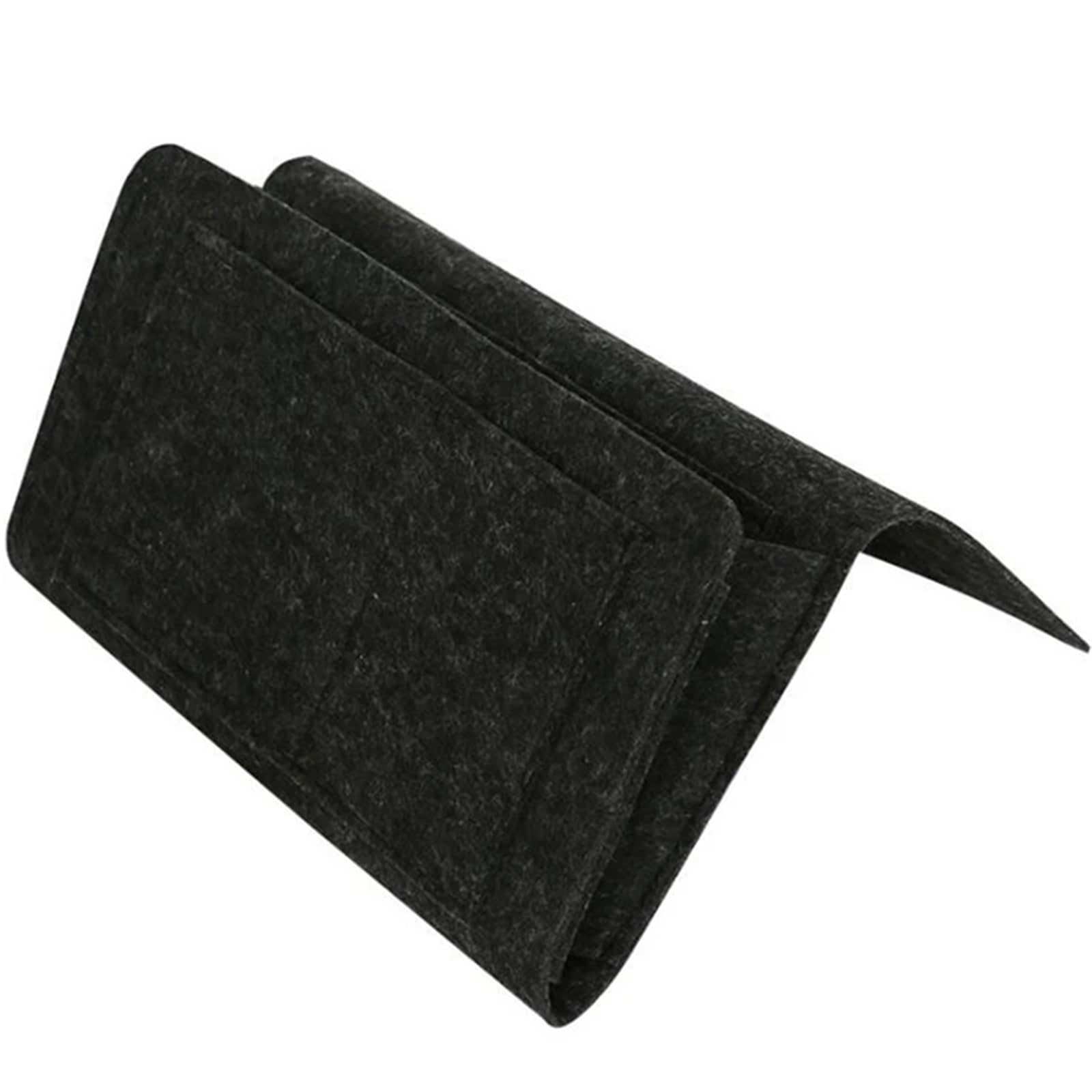 BDFJEDS Couch Armrest Organizer Felt Bedside Storage Bag Organizer Bed Desk Bags Sofa TV Remote Control Hanging Caddy Couch Holder Pockets(Black)