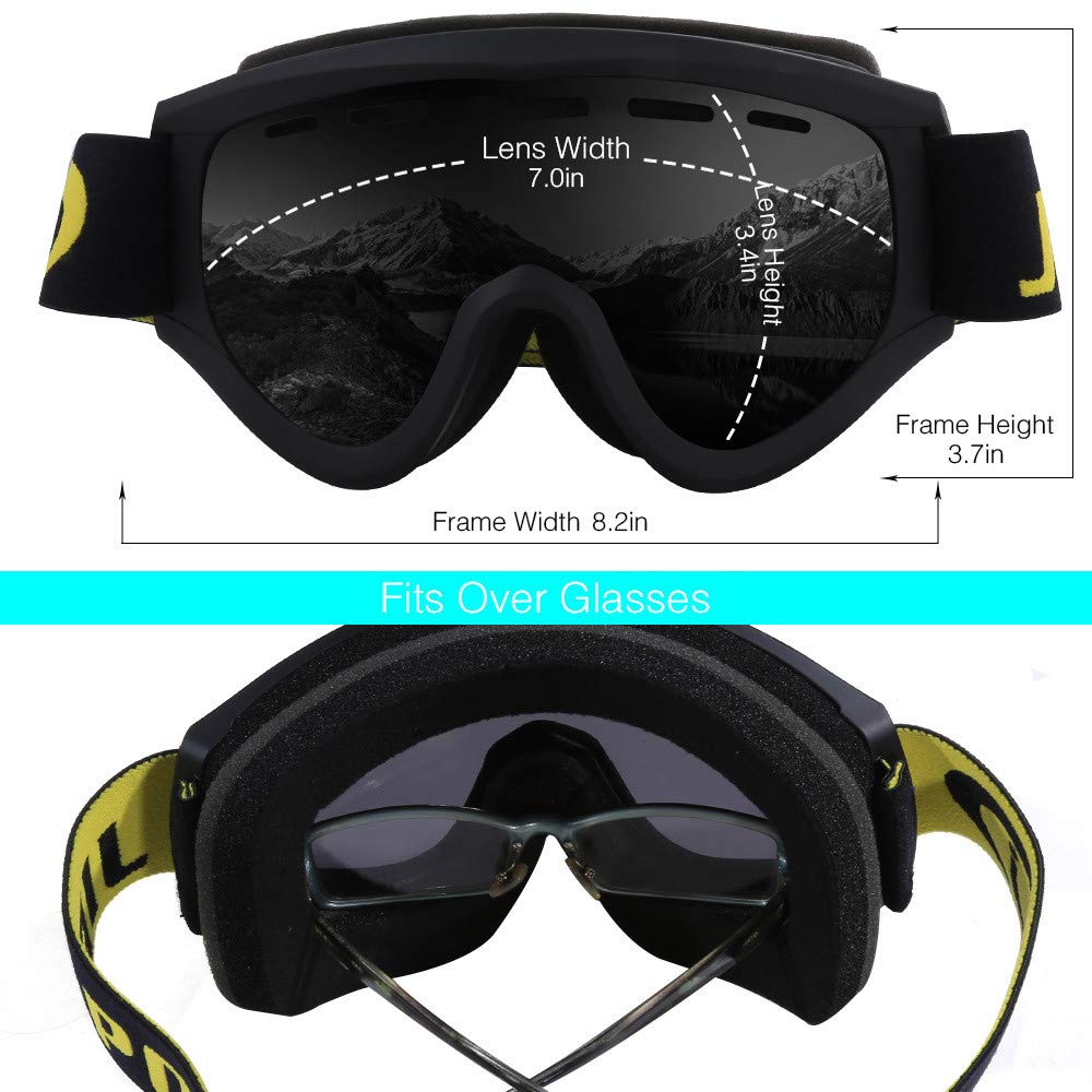 Lunettes de Ski pour Enfants, WideView DoubleLayer Anti, Protection extérieure Contre Le Vent et la Neige pour Les Lunettes de Ski d'alpinisme pour Enfants