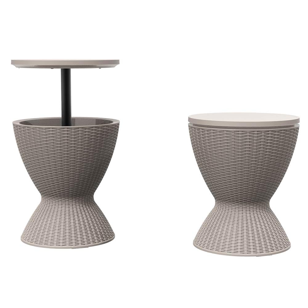TERRE JARDIN Table glacière Cool Bar Imitation rotin