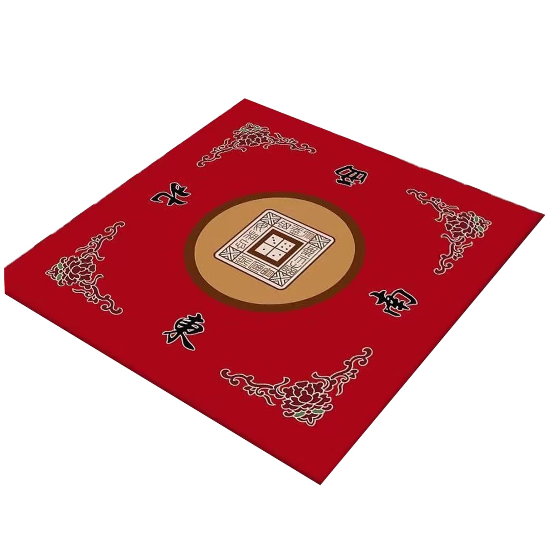 Porgeel Mahjong Mat 32x32'' Anti Slip Mahjong Table Mat Noise Reduction for Table Soft ๏ผ Wear-Resistant Game for Poker Card Board & Tile Games Red