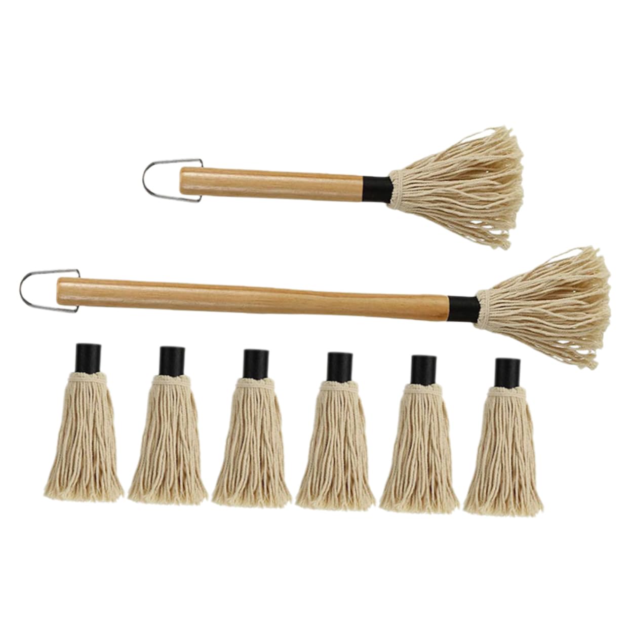 DECHOUS 1 Set Reusable Bbq Basting Mop Grill Accessories for Roasting Baking and Marinading Cotton Yarn Mop with Handle for Easy Application and Storage