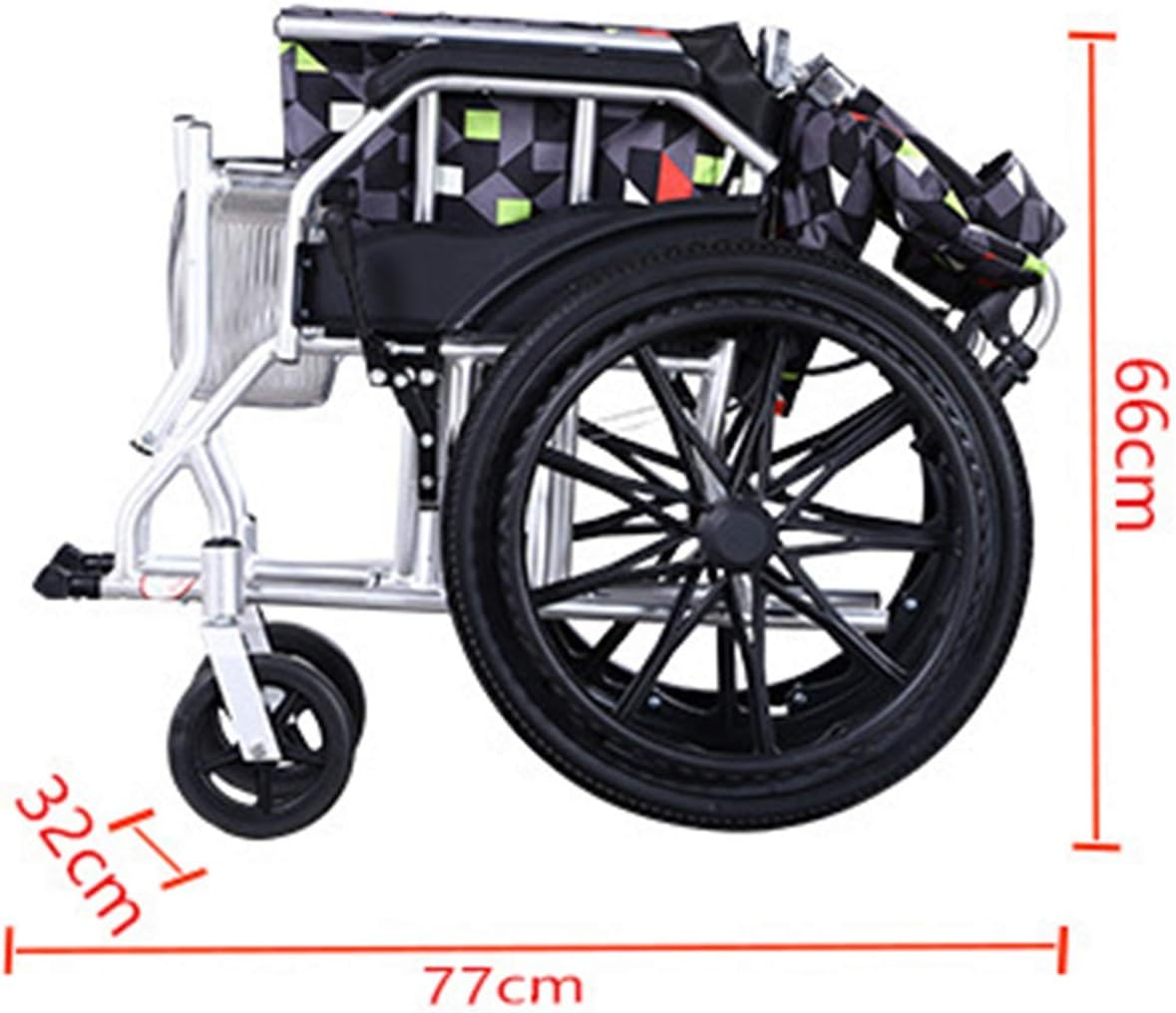 jianchi Aluminum Manual Wheelchair, All Terrain Lightweight Folding Self Propelled Wheelchair 45cm Seat Width Elderly Handicapped Portable Wheelchair Manual Wheelchair : Health & Household