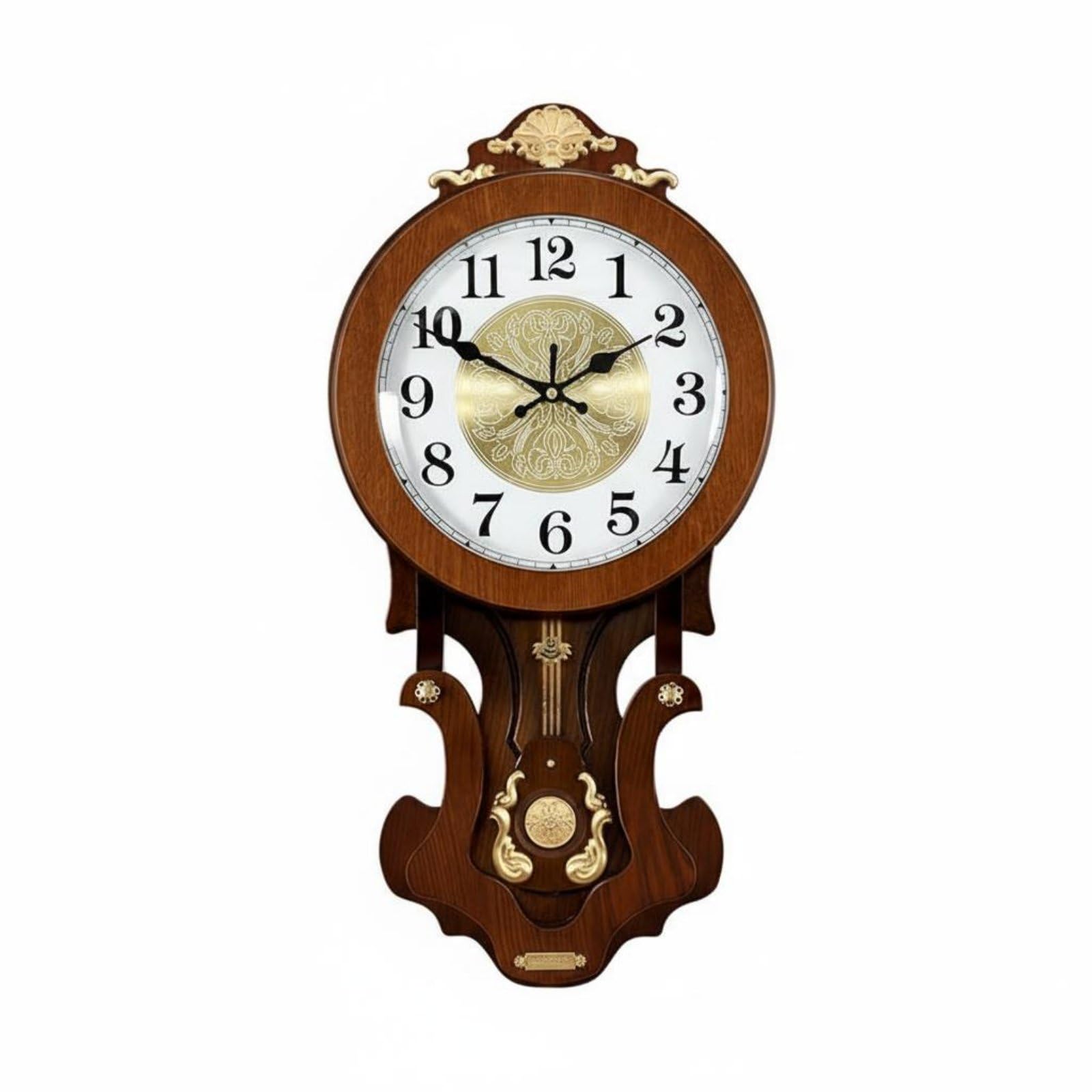 Reloj de Pared Europeo Reloj Decorativo Reloj con Reloj Silencioso con Cristal y de Metal Construcción en Madera Adecuado para Sala de Estar, 1330QQ