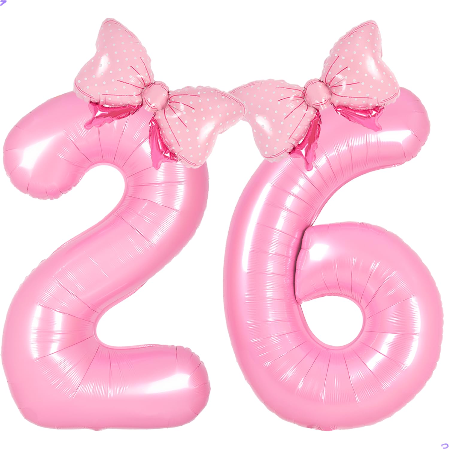 Pink Bow Birthday Decorations 26 62 Balloon Numbers for Girls Women, Coquette Balloons Foil Mylar Large 40” 26 Coquette Birthday decoration Balloon
