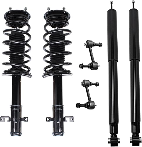 Miniatura 35 de Detroit Axle - Kit de amortiguadores de 6 puntales para Chevrolet Cruze Volt 2011-2012, puntales delanteros con resortes helicoidales barras