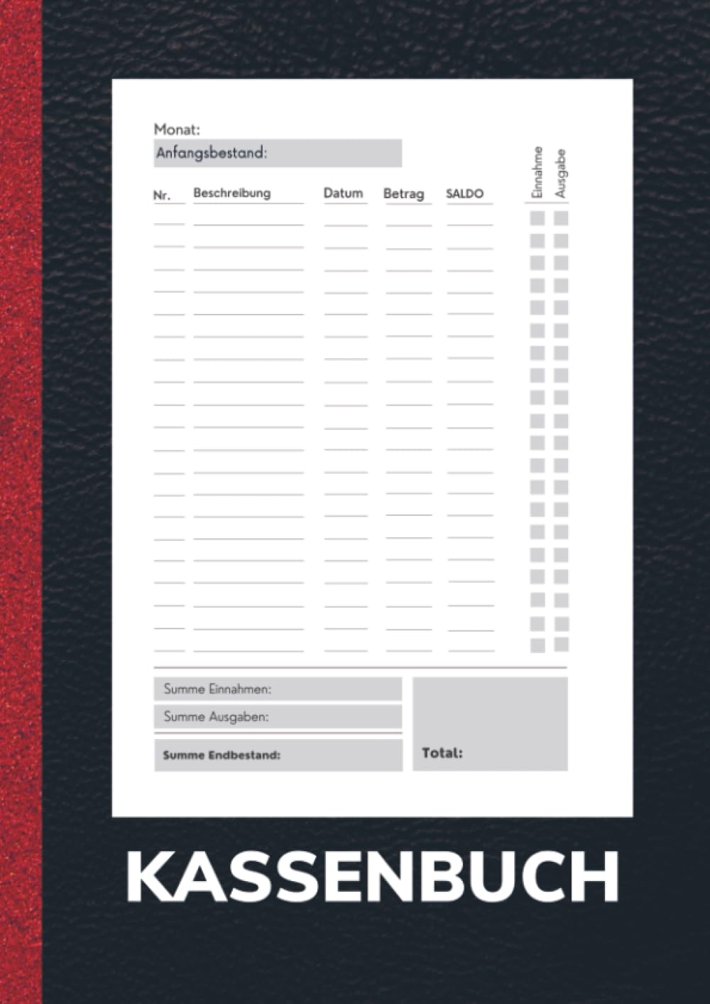 Kassenbuch A4 Schwarz- Einfaches Einnahmen und Ausgaben Buch für Gastronomie, Privathaushalt und Kleingewerbe.: Auch als Haushaltsbuch geeignet. Über 2000 Einträge ohne Mwst.
