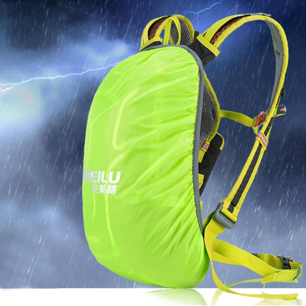 Lixxada Mochila de Ciclismo Impermeable 18L Unisexo Respirable Ultraligero con Cubierta de Lluvia Mochila de Hombro para Ciclismo Montañismo Viajes