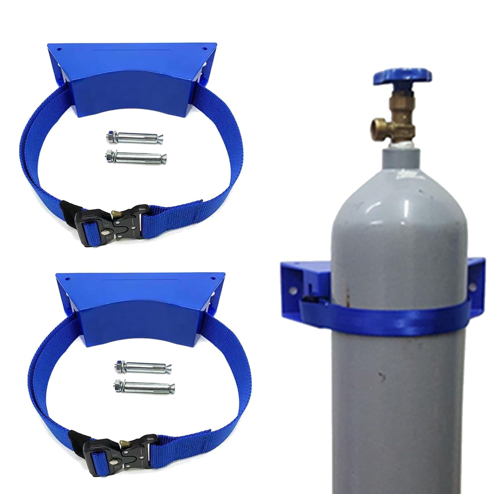 Soportes de Montaje para bombonas de Gas (Paquete de 2), Soportes de Pared industriales para bombonas de Gas, Aptos para Coches, ambulancias y residencias de Ancianos, Soportes de Material A