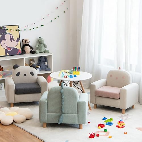 Miniatura 8 de Sofá para niños silla con reposabrazos para niños con cojín grueso muebles para niños pequeños con construcción de madera resistente para niños y