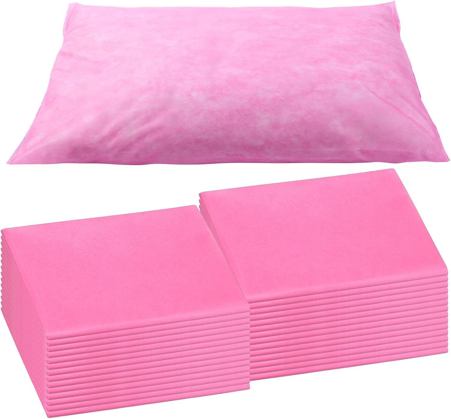 KENZORA Non-Woven Disposable Single-Use Pillow Cover (21X26 Inch) Ideal for Hospitals Clinics Spas Salons Hotels and Travel use. (Pink, Pillow Cover, Pack of - 25pcs)-image-46