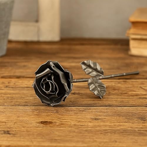 Miniatura 7 de Forging Art Bcn Rosa eterna forjada de hierro forjado a mano (negro)