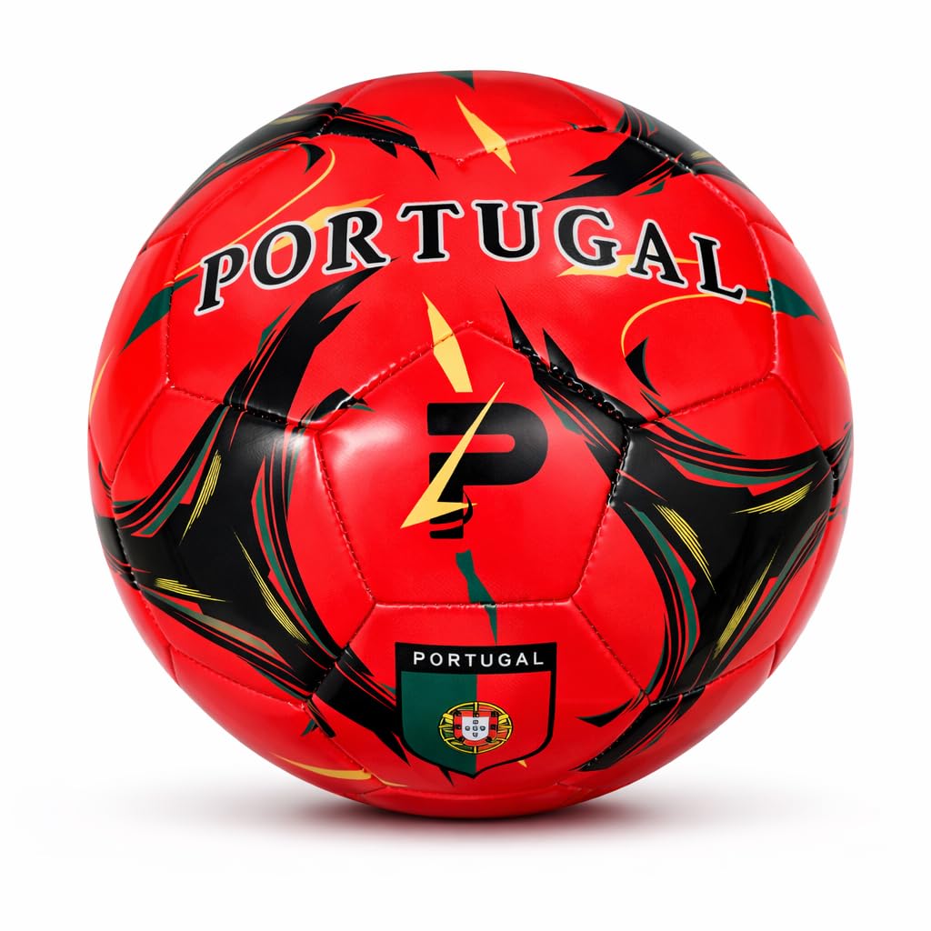PLAYPRO Elite Edition Soccer Ball - Training Soccer Ball – Durable TPU Outdoor Ball – Country Design (USA, Argentina, Brasil, Mexico, Portugal & More) (Portugal, 4) — image 1