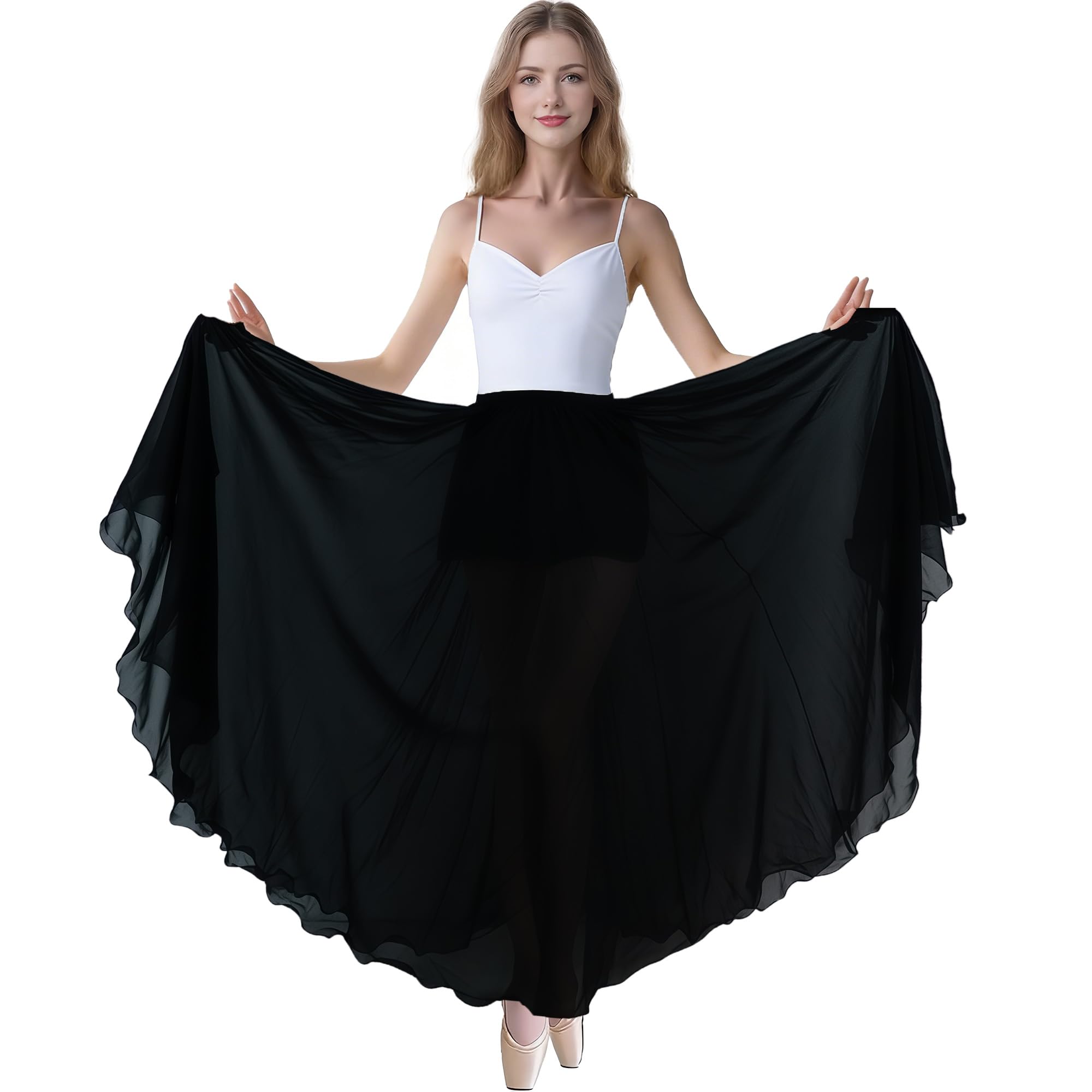 Jupe de danse du ventre pour femme - Costume de danseuse - En mousseline de soie - Jupe longue - Pour festival, performance