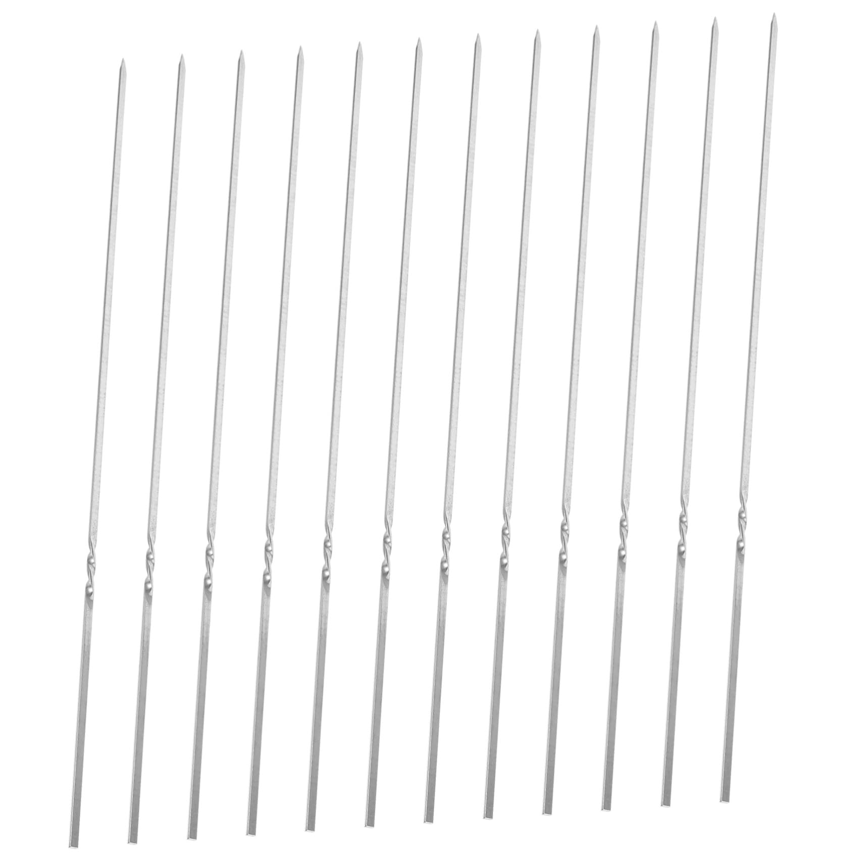 SHOWERORO 50pièces Brochettes Acier Pour Barbecue Ustensiles De Grillade Réutilisables Et Résistants à Haute Température Pour Et Légumes