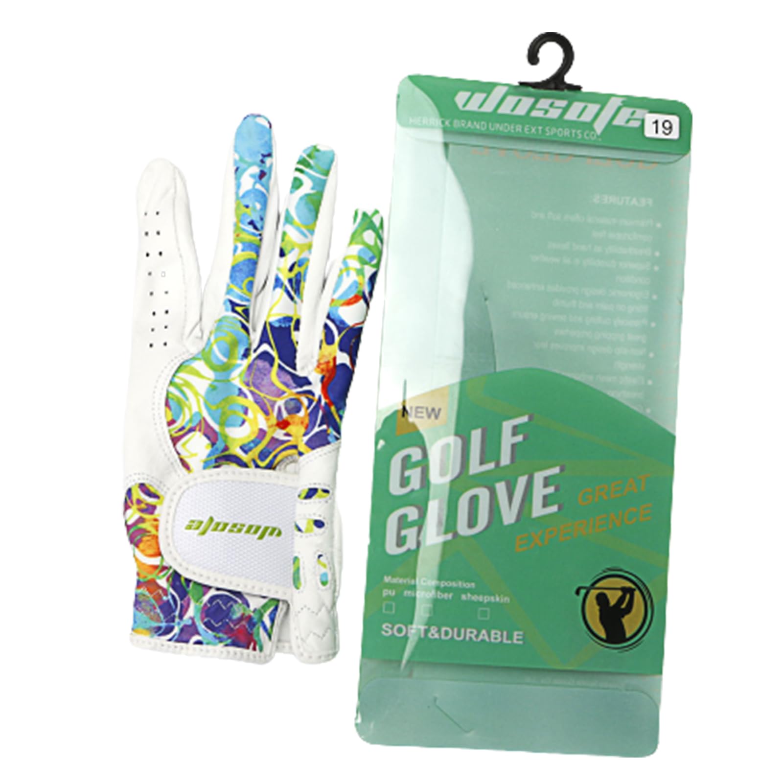 2 Paar Golfhandschuhe für Damen, Linke und Rechte Hand, Weiches, Atmungsaktives Leder, Phantomfarben, Golfhandschuhe für Damen, Zubehör,L(Length19cm)