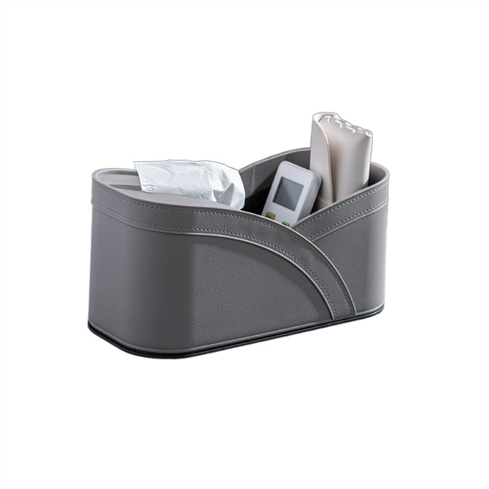 Tissue Holder Multifunctional Tissue Box, Creative Remote Control Storage For Home Living Room Dining Table, Napkin, Paper Drawer Facial Box Decor(Gris)