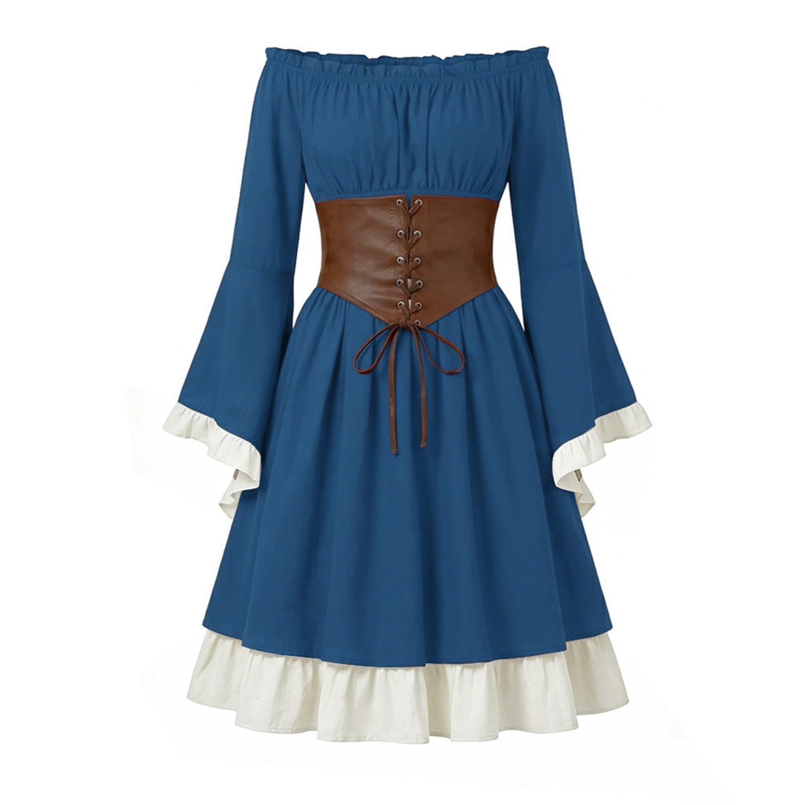 Disfraz Halloween Mujer Sexy,Vestido Europeo Medieval Con Cinturilla Ajustada Para Dama Inspirado En La Realeza Corte Princesa Mangas Acampanadas Tejido Ideal Para Eventos HistóRicos TemáTicas