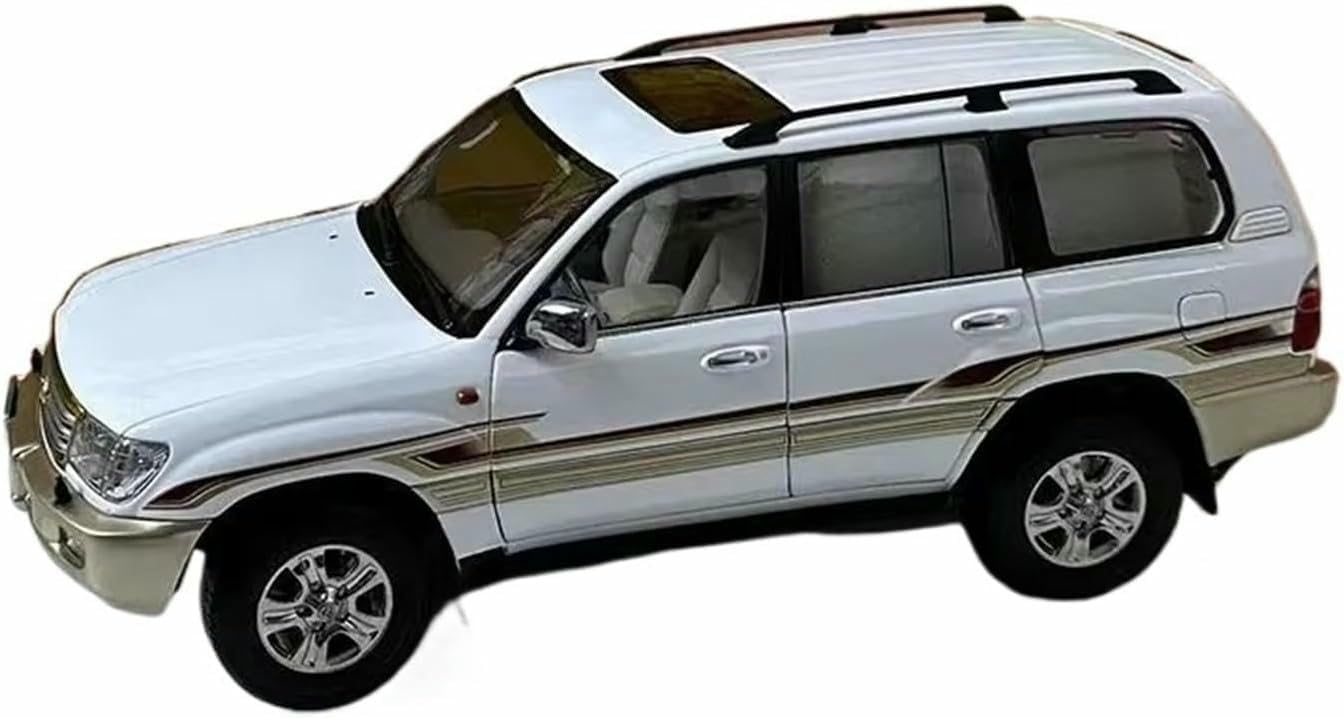 Scale For Model Car Replica For Mini Die-Cast Static Alloy Metal For 1:18 For Land Cruiser Lc100 Simulated Vehicles Ornaments Motor(White)
