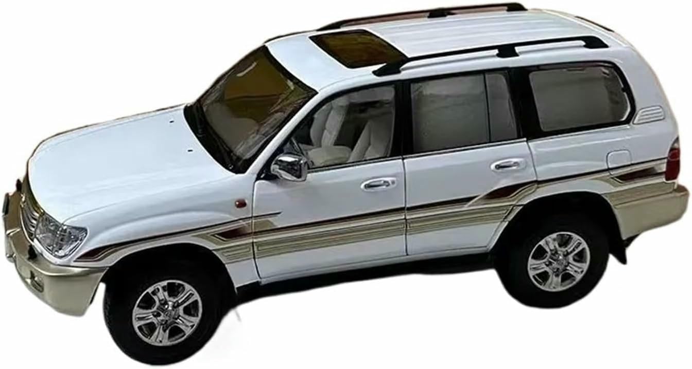 Scale For Model Car Replica For Mini Die-Cast Static Alloy Metal For 1:18 For Land Cruiser Lc100 Simulated Vehicles Ornaments Motor(White)