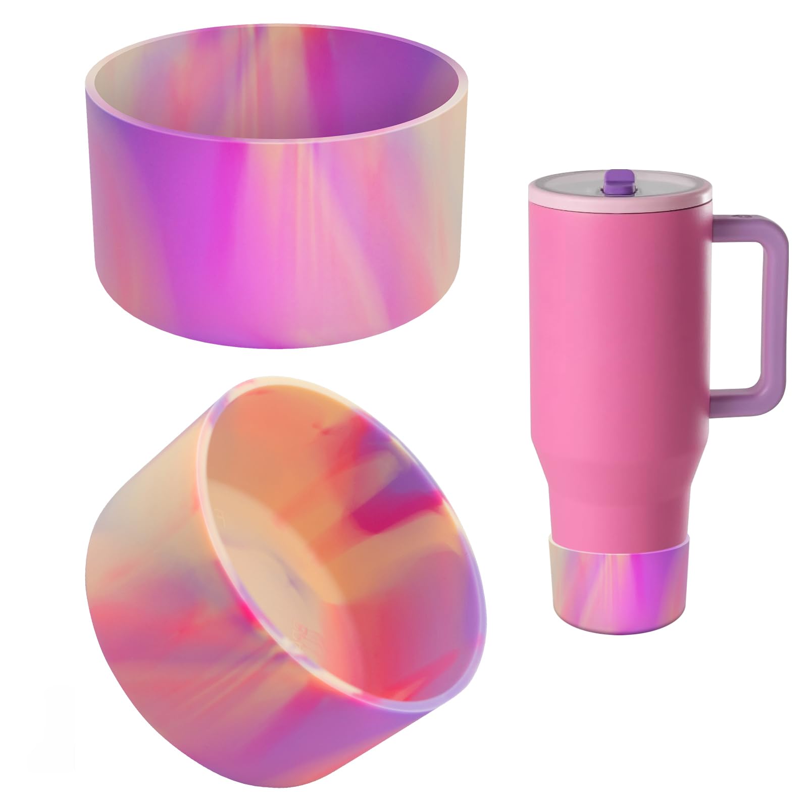 Airboat 2PCS Protective Silicone Boot Bumper for Hydrojug Traveler 40 OZ Tumbler, Water Bottle Bottom Sleeve Cover Accessories for Hydrojug Mug Cup(