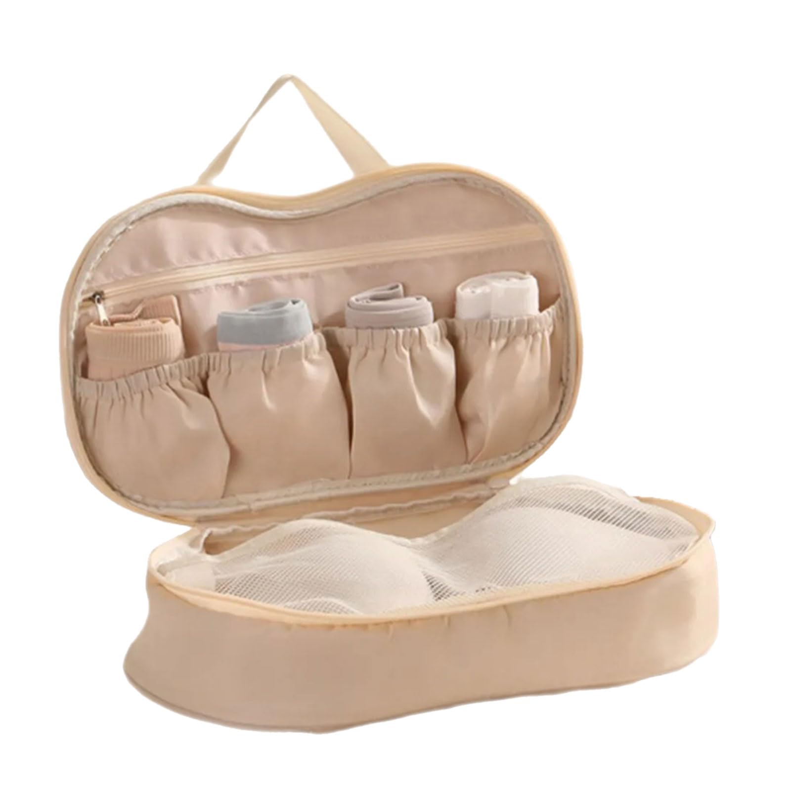 Organizers for Women Bras Underwear Socks Portable Portable Storage Bag with Multiple Layer Compartments Breathable Fabric Foldable Lingerie Storage Case for Bras Socks Panties