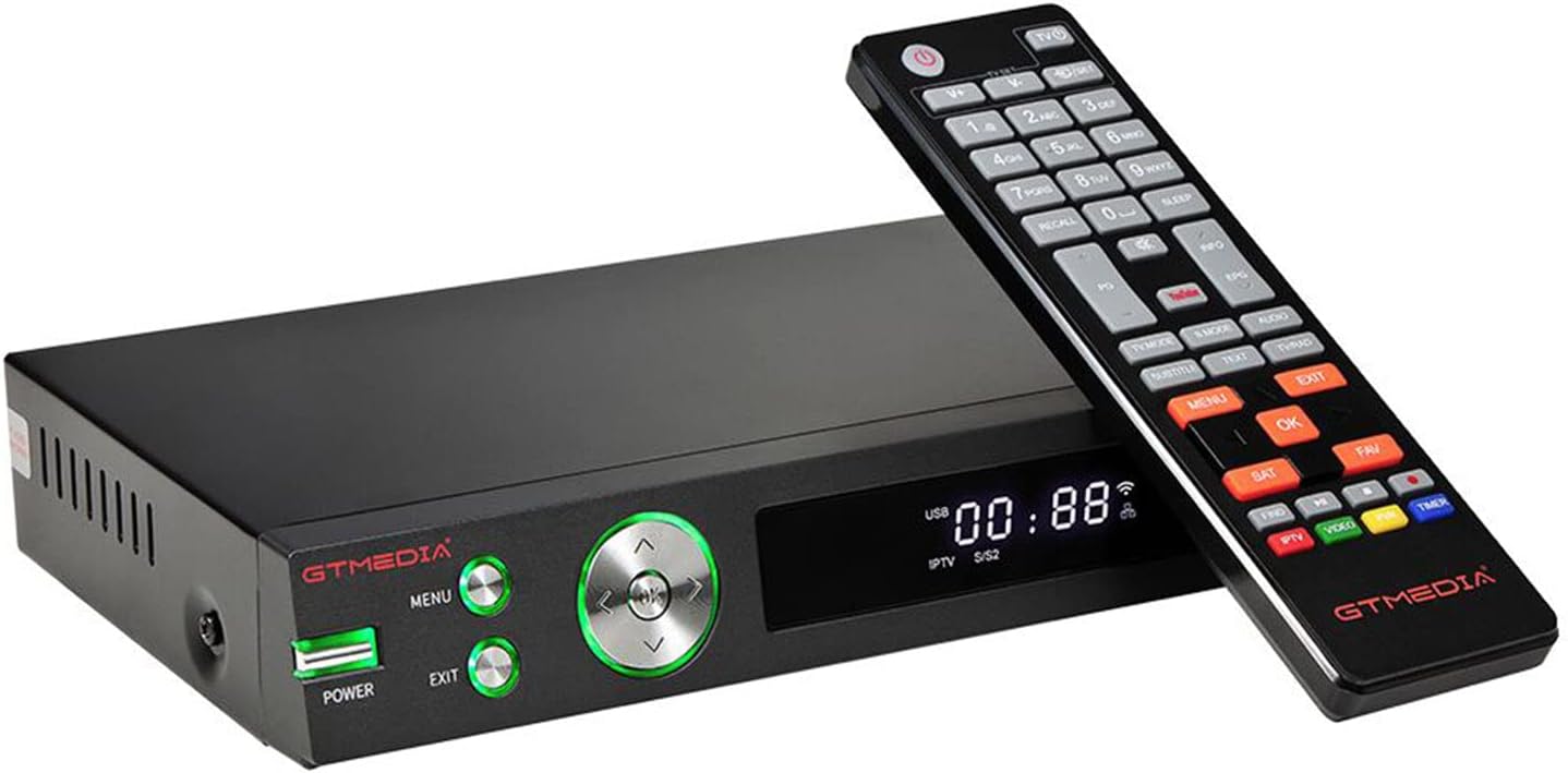 V8 Turbo TV Receiver Full 1080P Port DVB-S2/S2X/T2/Cable/J.83B Set-top Box Built-in WiFi Port H.265 CA Ca Slot