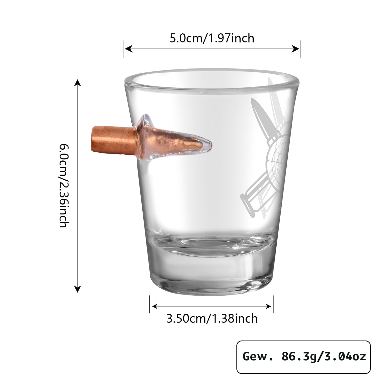 Personalisierte Glas-Schnapsgläser, 60 ml, 2er-Set mit Geschenkbox, für Tequila, Wodka, Espresso & Desserts, Langlebige und Wiederverwendbare Schnapsgläser für Zuhause, Bars & Party