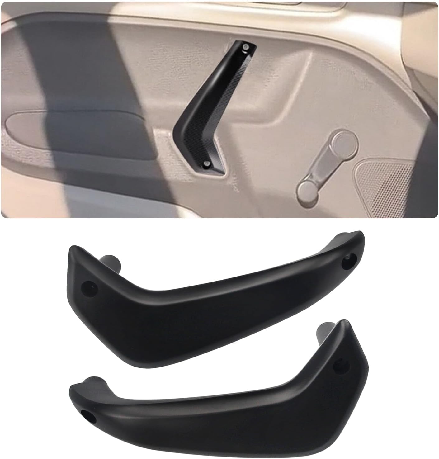 Interior Door Handle Compatible with Ford Fiesta 2014-2019 Fit Without Power Windows Model Only Replace BE8Z-58254K05-BA, BE8Z-5422671-AA Left and Right Kit