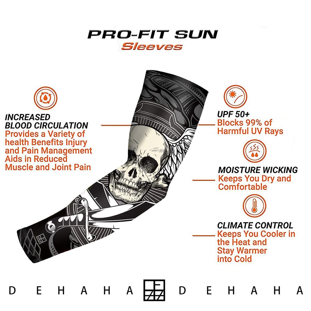 DEHAHA Moisture Wicking UPF 50 Arm Warmers for Gardening Fishing,Adult Small/Med
