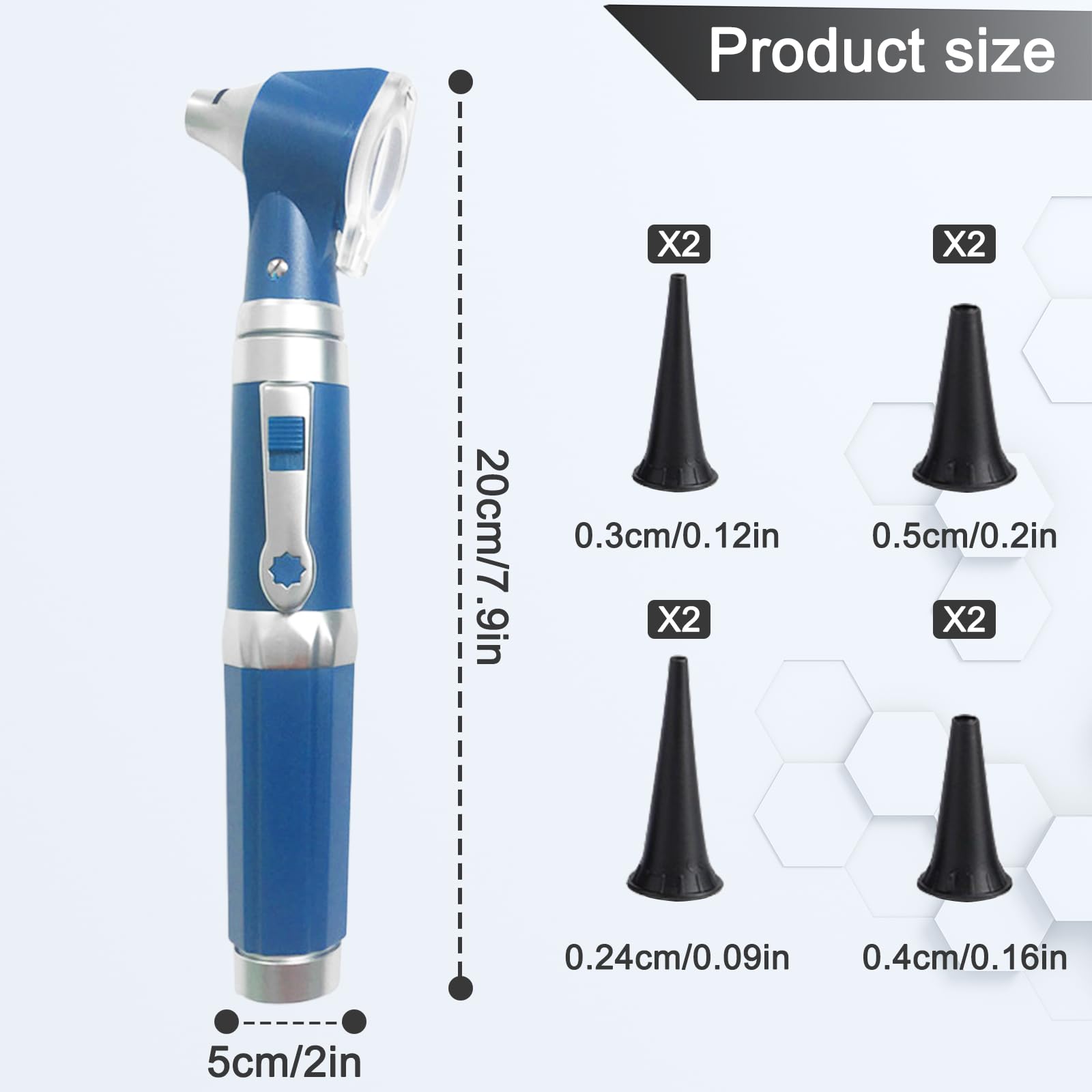 Otoscope Avec Lumière, Stéthoscope Auriculaire De Luminothérapie, Otoscope De Poche Avec étui En Plastique Rigide, Otoscope De Diagnostic, Adapté Aux Adultes, Médecins Et Animaux De Compagnie (Bleu)