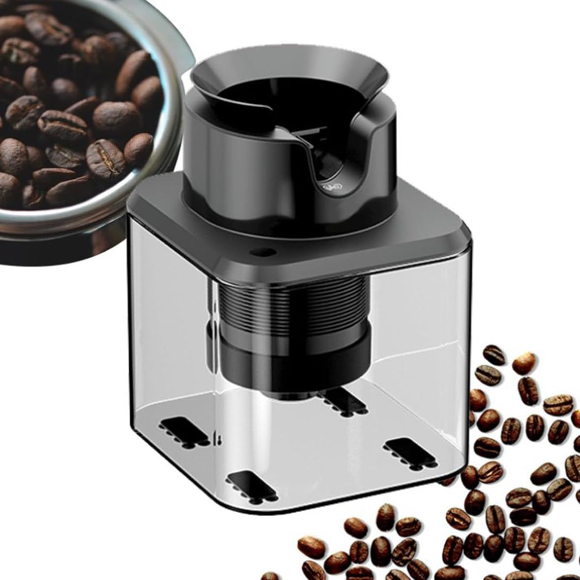 Máquina eléctrica de Limpieza de portafiltros Knock Box, Limpiador automático de portafiltros, Cepillo de Limpieza de portafiltros de café de 58 mm con 3 cepillos de Formas Diferentes