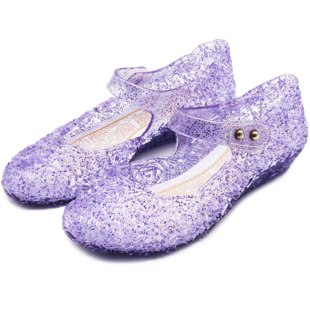 techcity Princess Girls Sandals Dress Up Dance Party Cosplay Jelly Shoes for Kids Toddler Mary Janes