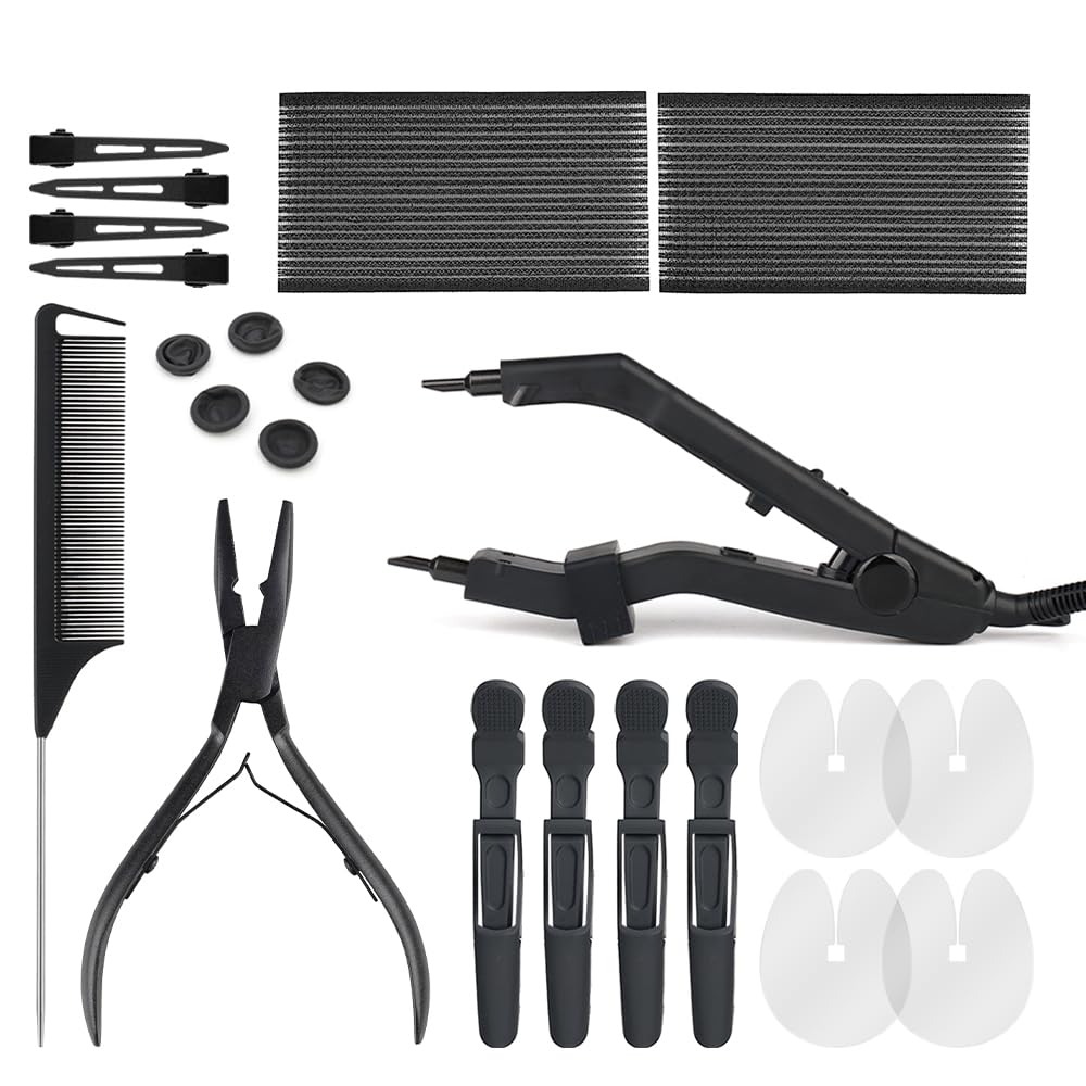 Protector térmico acrílico y conector de fusión para extensiones de queratina 8