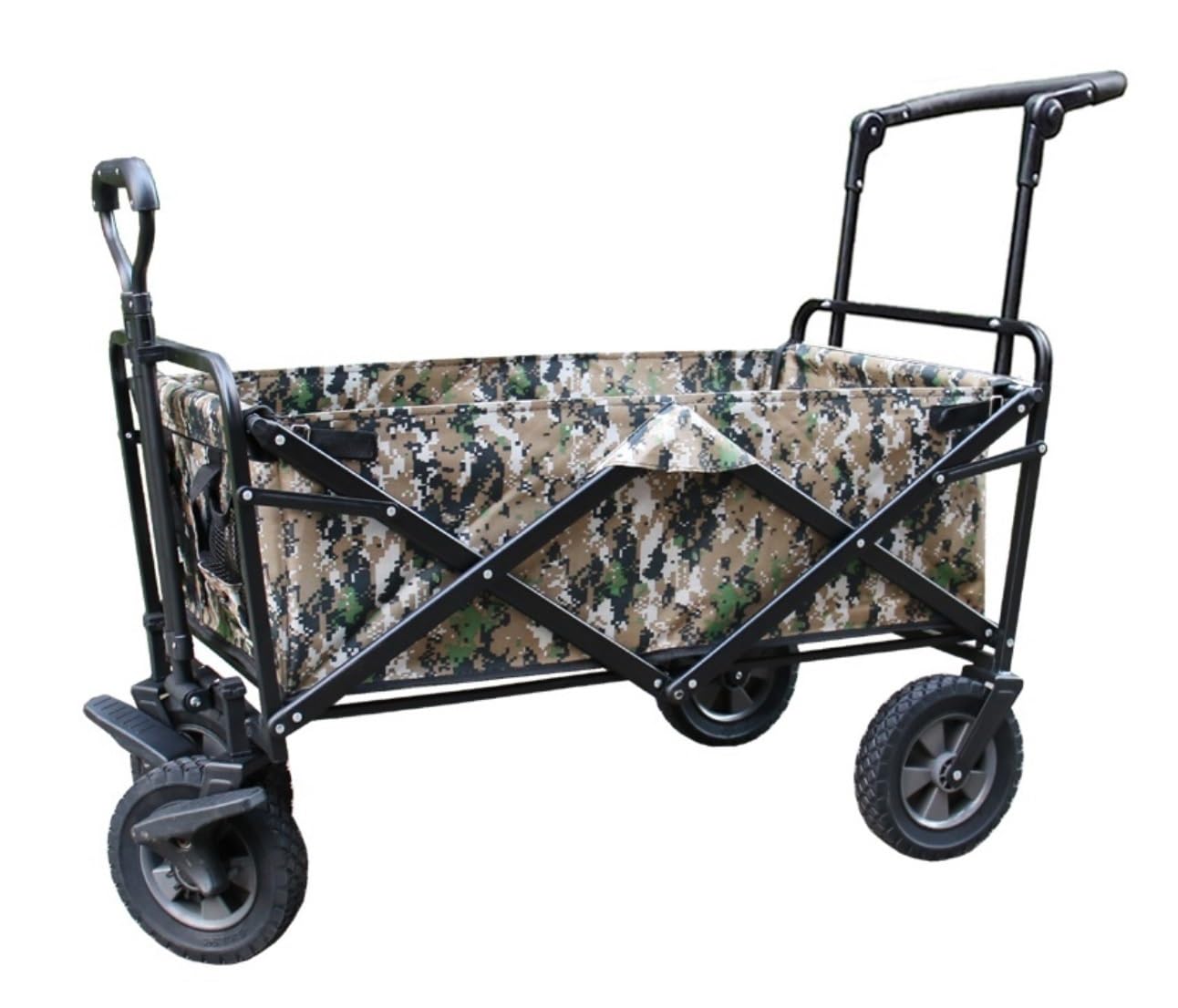 Garden Portable Folding Wagon Cart Heavy Duty Trolley Shopping Garden For Outdoor Camping Beach Pull Truck With 4 Wheels Buggy(A)