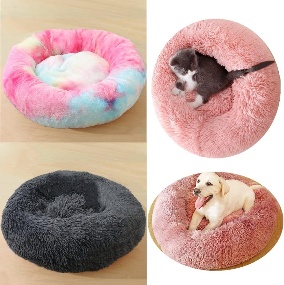 Coussin Chien, Panier Chien, Panier pour Chien Anti Stress, Taille et Couleur au Choix, Lit pour Chien Grande Taille (Khaki, 80cm)