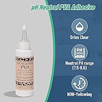 Vista 2 de Books By Hand, Adhesivo PVA neutro de PH, pegamento para encuadernación, se seca transparente, permanece flexible, 4 onzas