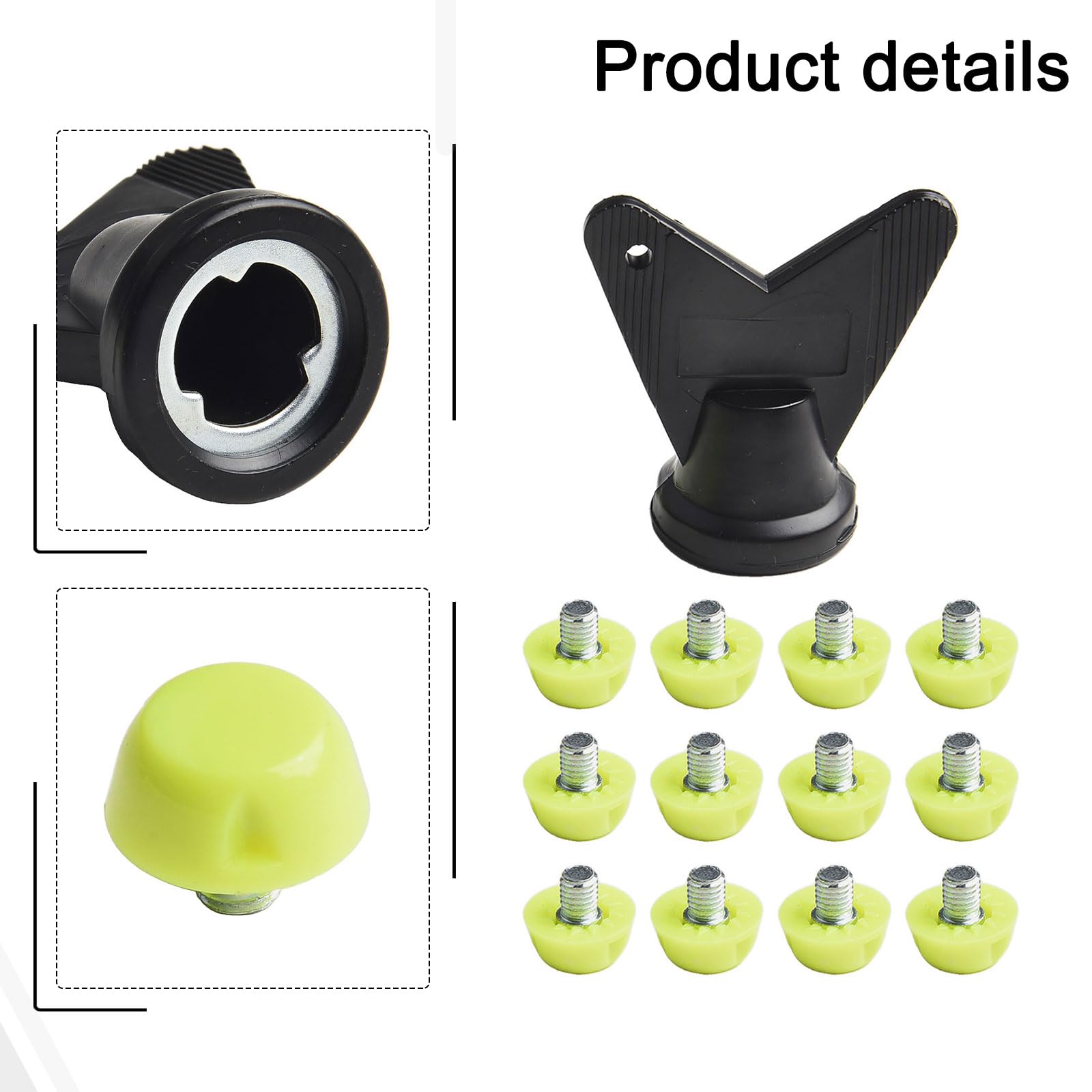 12 Tacchetti di Ricambio per Scarpe da Calcio, 7 mm, 10 mm, Tacchetti in plastica con Chiave per Scarpe Sportive, Kit Antiscivolo per Migliorare la Presa (Verde, 7 mm + 10 mm)
