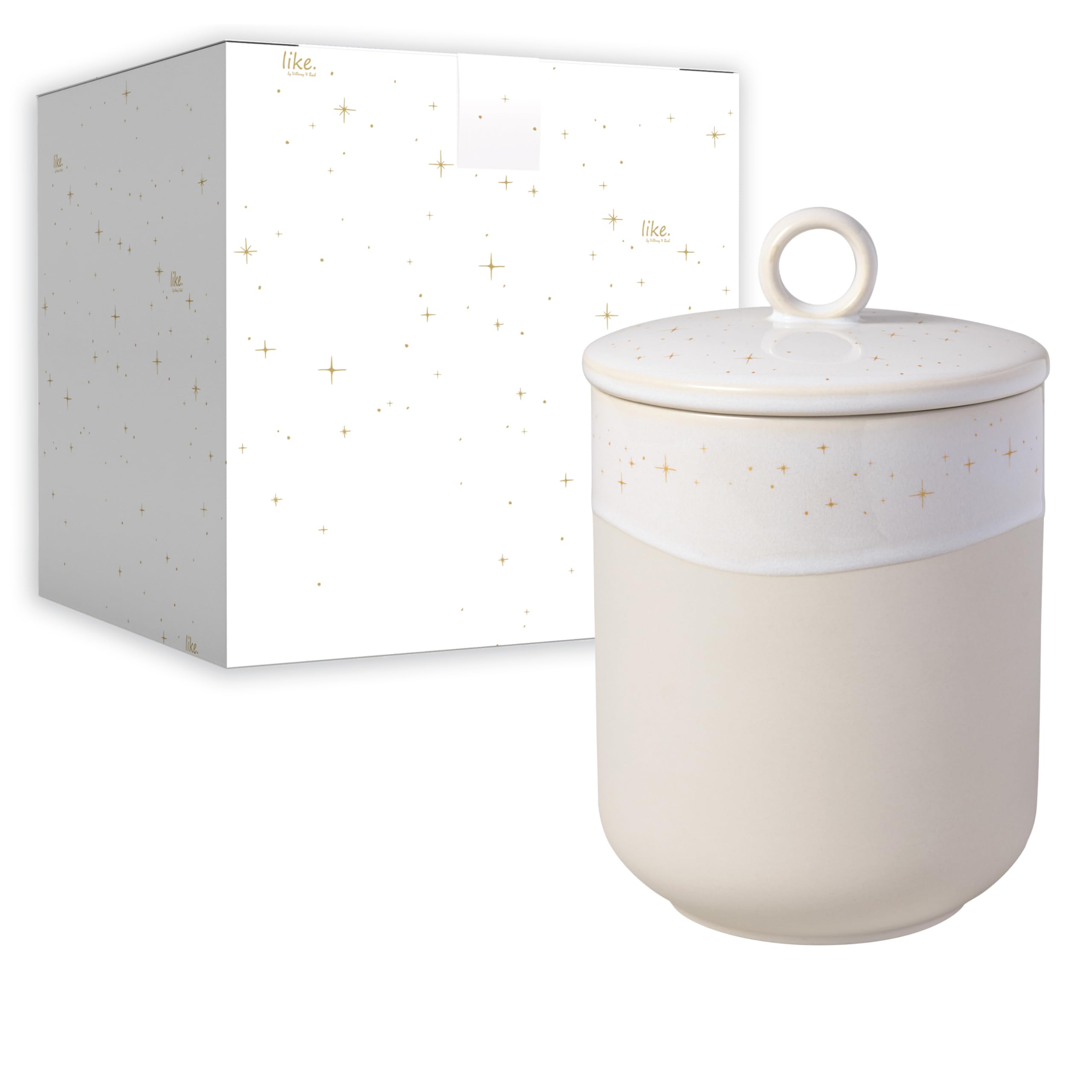 Villeroy & Boch like. by Winter Glow boîte, boîte à biscuits de Noël en porcelaine Premium, 12 x 12 x 18,5 cm